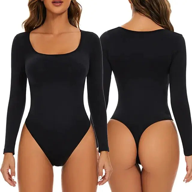 Long Sleeve Bodysuit with Tummy Control