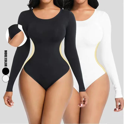 Long-Sleeved Seamless Bodysuit Jumpsuit